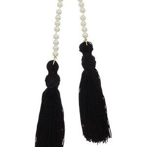 Kenneth Jay Lane Turquoise Bead Red Tassel Strand Wrap Necklace